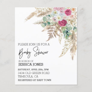 Pampas Grass Boho Floral Watercolor Budget