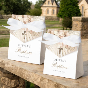 Pampas Grass Boho Girl Baptism Party Favour Box