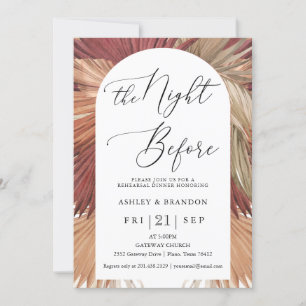 Pampas Grass Boho Rehearsal Dinner Invitation