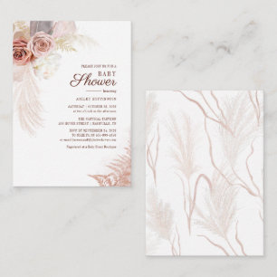 Pampas Grass Boho Terracotta Baby Shower Card