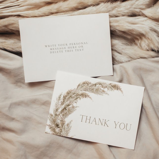 Pampas Grass Boho Thank You Card (Creator Uploaded)