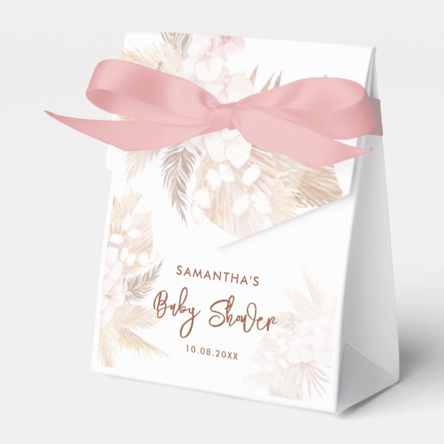 Pampas Grass Boho Thank You Desert Favour Box (Front Side)