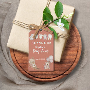 Pampas Grass Boho We Can Bearly Wait Baby Shower Gift Tags