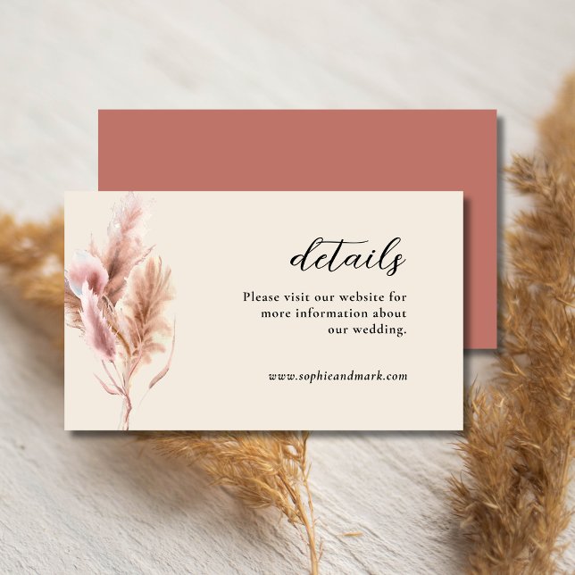 Pampas Grass Boho Wedding Details Enclosure Card (Creator Uploaded)
