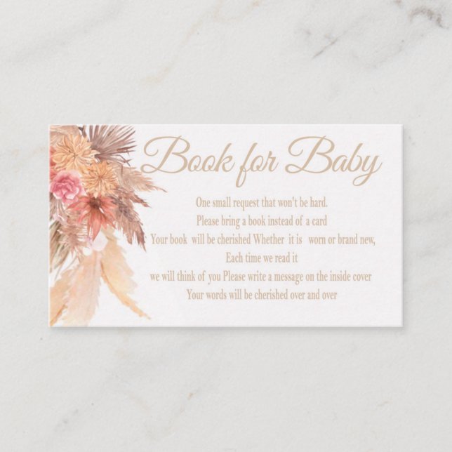 Pampas Grass book for baby, Desert, Bohemian art Business Card (Front)