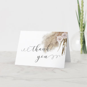 Pampas Grass Botanical Bridal Shower  Thank You Card
