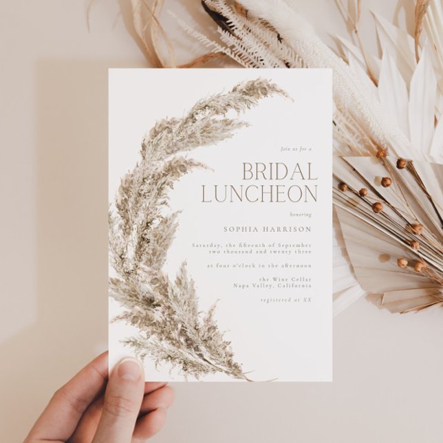 Pampas Grass Bridal Luncheon Invitation (Creator Uploaded)