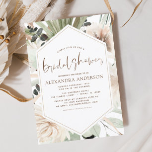 Pampas Grass Bridal Shower Boho Eucalyptus Invita Invitation