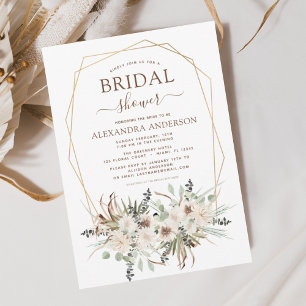 Pampas Grass Bridal Shower Boho Eucalyptus Invitation