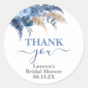 Pampas Grass Bridal Shower Classic Round Sticker