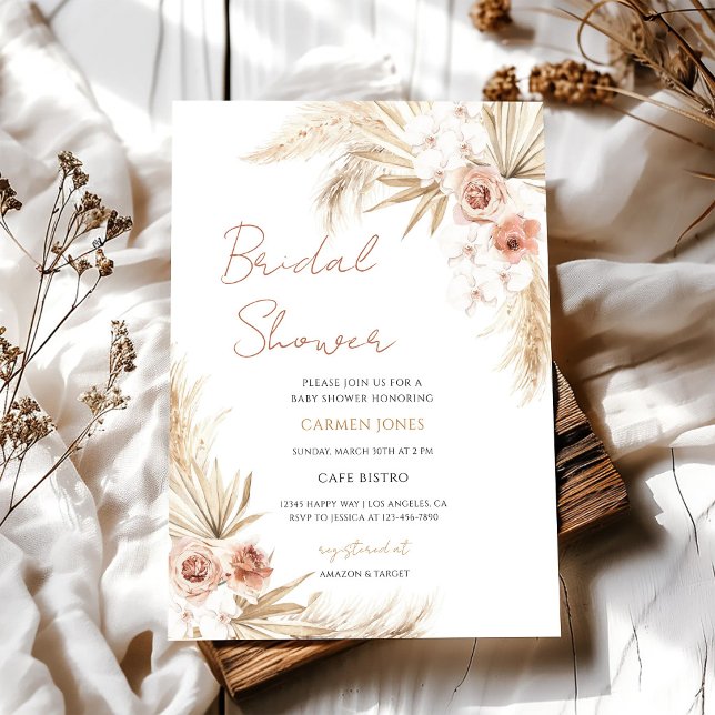 Pampas Grass Bridal Shower Invitation (Creator Uploaded)