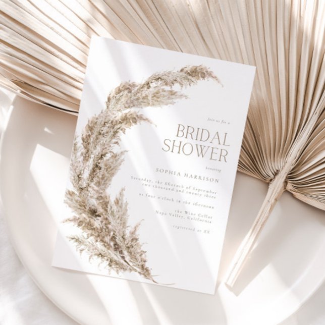Pampas Grass Bridal Shower Invitation (Creator Uploaded)