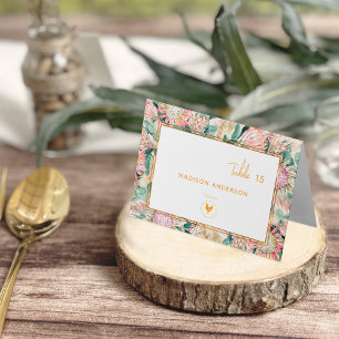 Pampas Grass Chicken Meal Choice Guest Name Card