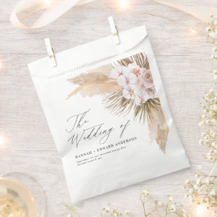 Pampas grass dried botanical script boho wedding n favour bags