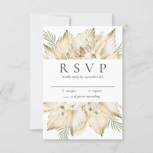 Pampas Grass Dried Desert Flowers Boho Simple RSVP Card