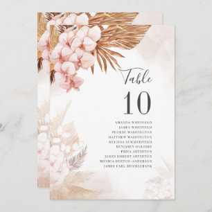Pampas Grass Dried Palms Wedding Table Number 10