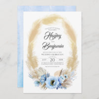 Pampas Grass Dusty Blue Flowers Tropical Wedding