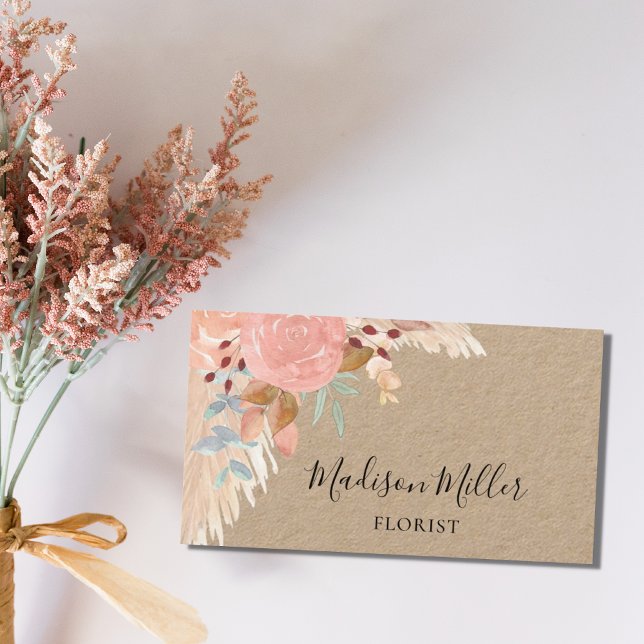 Pampas Grass Eucalyptus Florist Business Card (Creator Uploaded)