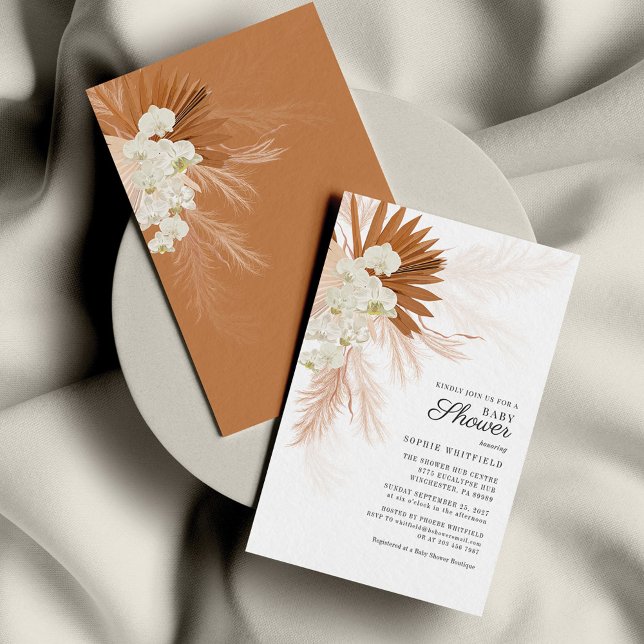 Pampas Grass Floral Baby Shower Invitation (Creator Uploaded)