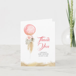 Pampas Grass Floral Balloon Garland Thank You Card