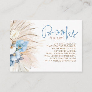 Pampas Grass Floral Books For Baby Request Enclosure Card