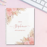 Pampas Grass Floral Custom Name Appointments Planner<br><div class="desc">This floral appointment planner is decorated with watercolor pampas grass, flowers, and dried leaves. Easily customisable with your name and year. Use the Design Tool to change the text size, style, or colour. Because we create our artwork you won't find this exact image from other designers. Original Watercolor © Michele...</div>