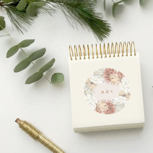 Pampas Grass Floral Jungle Tropical Wedding Classic Round Sticker