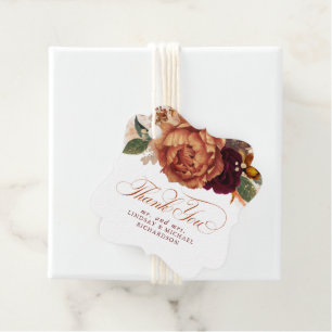 Pampas Grass Floral Terracotta Wedding Thank You Favour Tags