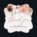 Pampas Grass Floral Terracotta Wedding Thank You Favour Tags<br><div class="desc">Pampas grass and terracotta flowers exotic wedding favour tags</div>
