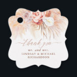 Pampas Grass Floral Terracotta Wedding Thank You Favour Tags<br><div class="desc">Pampas grass and terracotta flowers exotic wedding favour tags</div>