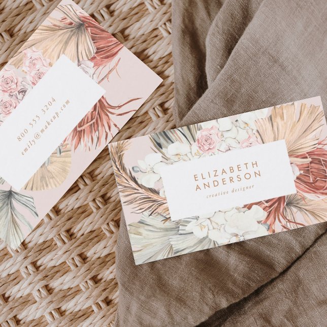 Pampas Grass Floral Tropical Jungle Business Card (Creator Uploaded)