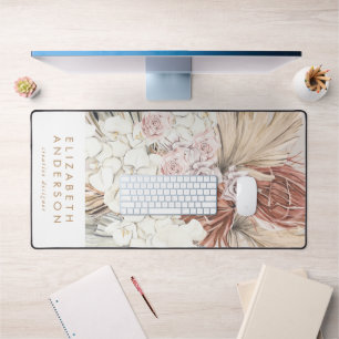 Pampas Grass Floral Tropical Jungle Desk Mat