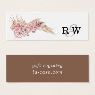 Pampas Grass Floral Wedding Registry Insert Card