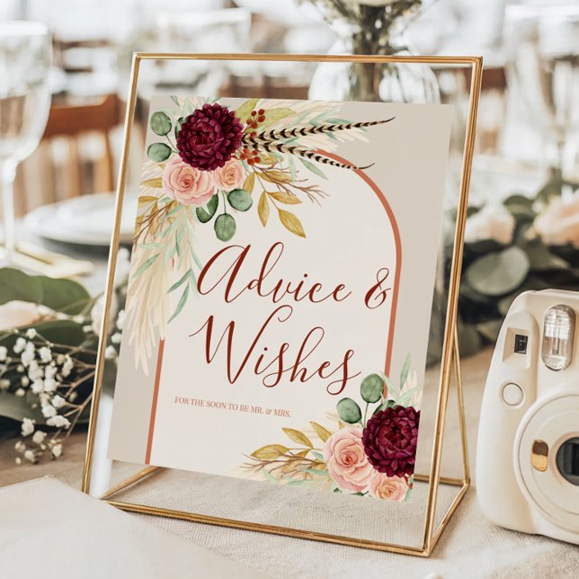 Pampas Grass Floral Western Chic Advice And Wishes Poster (Creator Uploaded)