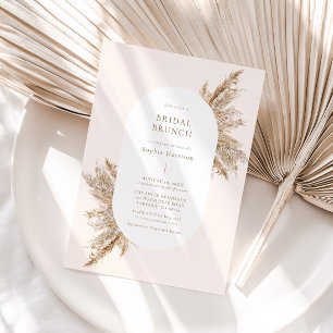 Pampas Grass Frame Bridal Shower Invitation