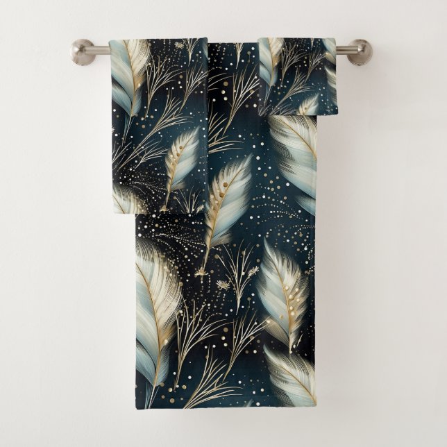 Pampas Grass Glitter Bath Towel Set (Insitu)
