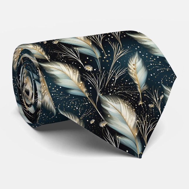 Pampas Grass Glitter Tie (Rolled)