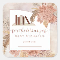 Pampas Grass | Hydrangeas Baby Shower Bookplate