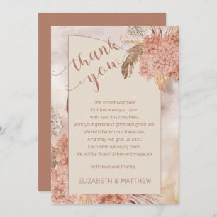 Pampas Grass   Hydrangeas Baby Shower Thank You