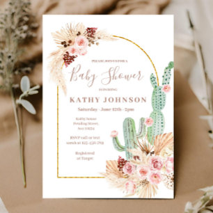 Pampas Grass Mexican Fiesta Baby Shower Invitation
