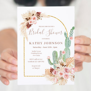 Pampas Grass Mexican Fiesta Bridal Shower Invitation