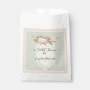 Pampas Grass Mint Blush Floral Greenery Bridal Favour Bags
