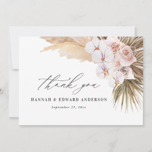 Pampas grass modern botanical bohemian wedding tha invitation
