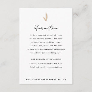 Pampas Grass Neutral Desert Landscape Boho Wedding Enclosure Card