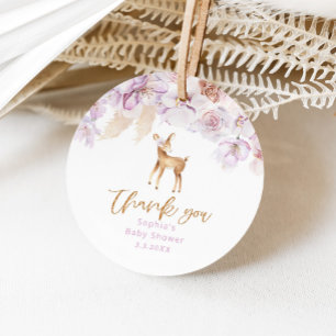 Pampas grass oh deer baby shower favour tags