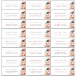 Pampas Grass Orange Individual Guest Address Label