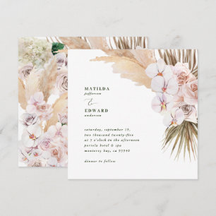 Pampas grass palm foliage orchid modern rustic