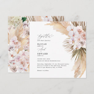 Pampas grass palm foliage orchid modern rustic