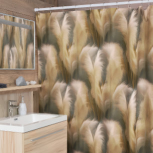 Pampas Grass Pattern Shower Curtain