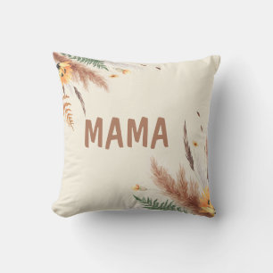 Pampas Grass Personalized Watercolor Custom Name Cushion